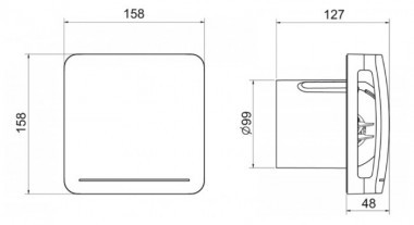 Накладной вентилятор Soler & Palau ECOAIR 100 MLC Ecowatt (Таймер, Датчик влажности, Шнурок вкл/выкл)