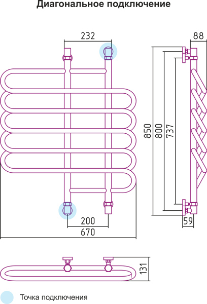 Полотенцесушитель водяной Сунержа Шарм 800x700