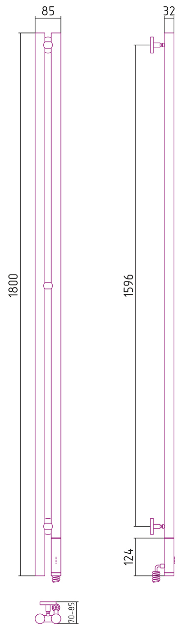 Полотенцесушитель электрический Сунержа Нюанс 1800