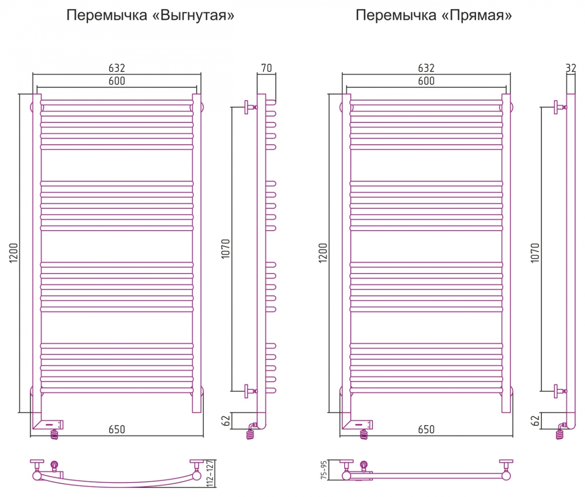 Полотенцесушитель электрический Сунержа Богема 2.0 1200x600