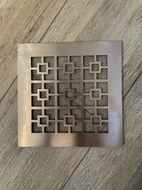 Вентиляционная решетка из шлифованной нержавейки NR 01 150х150