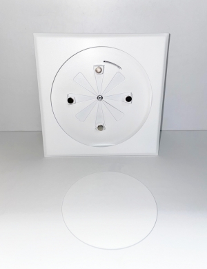 Диффузор приточно-вытяжной на магнитах регулируемый НД-100 Снежок декоративный металлический белый матовый