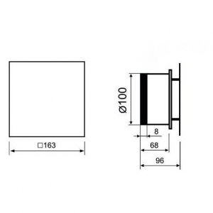 Вентилятор накладной энергосберегающий бесшумный MMotors JSC MMP-06 100 UE 5.5Вт Стекло/Квадрат Черный