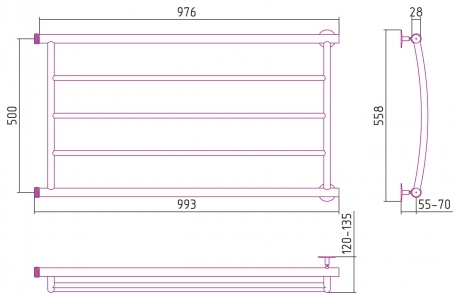 Полотенцесушитель водяной Стилье Минор 500x1000